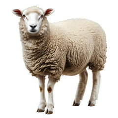 Fototapeta premium [Transparent Background PNG]Sheep Portrait Against White Background