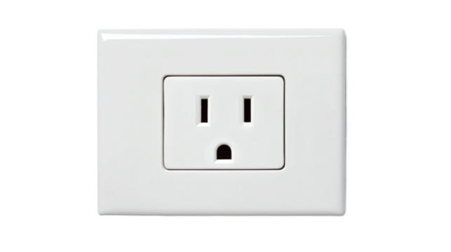 [Transparent Background PNG]White Electrical Outlet Close-up