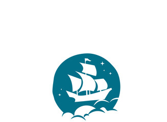 vector illustration of a sailing ship
