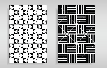 black and white color geometric pattern set.vector pattern design.