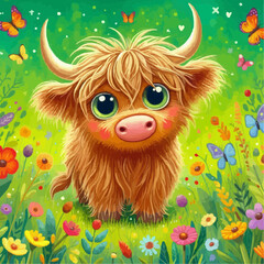 Obraz premium Cow with flower