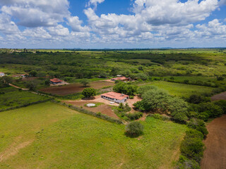 Vista aerea de area rural do nordeste