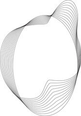 Oval, ellipse line blending with fluid forms. Design element