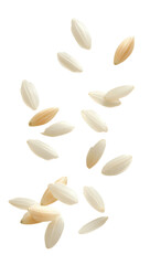 [Transparent Background PNG]High-Resolution Image of Rice Grains Falling