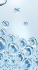 Bubbles rising in a clear liquid, creating a serene and dynamic visual effect