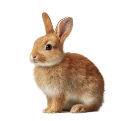 [Transparent Background PNG]Adorable Baby Rabbit Portrait Against White Background