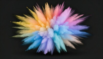 Vibrant Color Explosion Bursting From Center Against Black Background Displaying Dynamic Energy