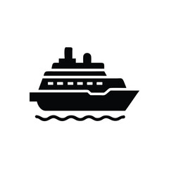 Obraz premium Cruise ship silhouette 