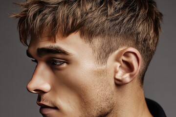 Obraz premium Close-up portrait of a man's face and head.