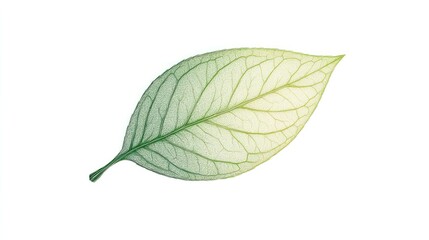Obraz premium Skeletal Leaf: A Study in Green and Yellow Hues