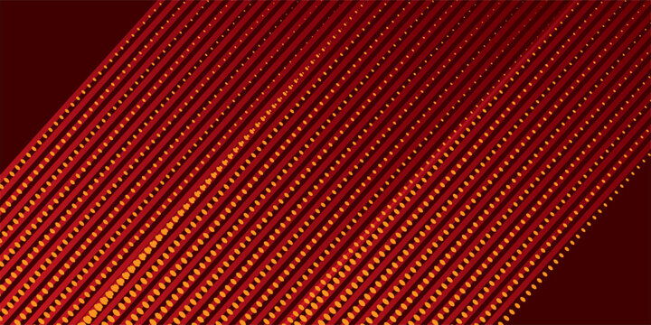 Red diagonal shape with lines halftone. Modern fiber textured vector