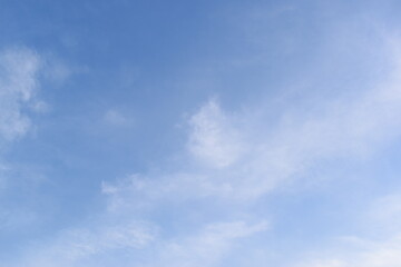beautiful blue sky and white cloud background in springtime