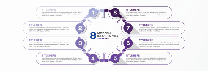 8 infographic, Template for presentation.