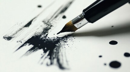 Ink Brushstrokes: Abstract Art Creation