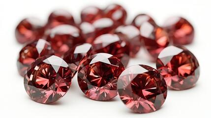 Radiant red gemstones, close-up