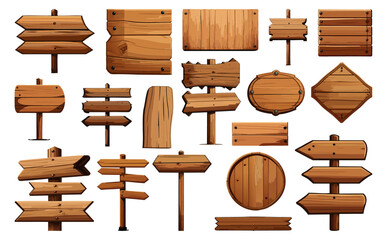 木製看板ベクターイラストセット	