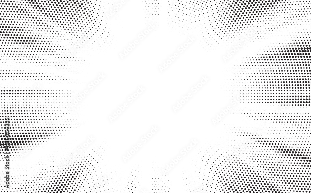 Poster Transparent PNG available Halftone gradient sun rays pattern. Abstract halftone vector dots background. monochrome dots pattern. Vector background in comic book style with sunburst rays and halftone. 