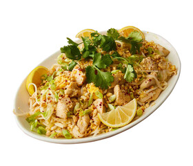 chicken fried rice with coriander leaves