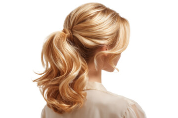 Fototapeta premium [Transparent Background PNG]Elegant Blonde Ponytail Hairstyle