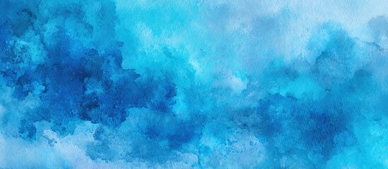 Abstract cerulean blue watercolor wash texture background wallpaper. Copy space, cold ice color art, contemporary artistic backdrop. High quality