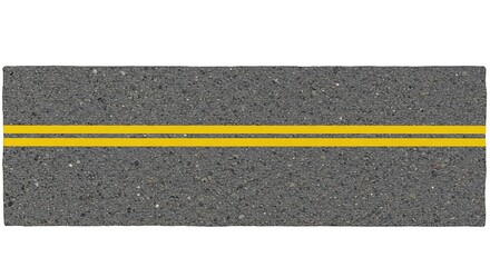 Grey asphalt road with yellow lines
