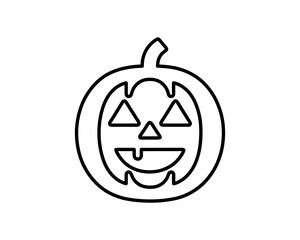 Jack o' Lantern Pumpkin Face Outline Vector for Halloween