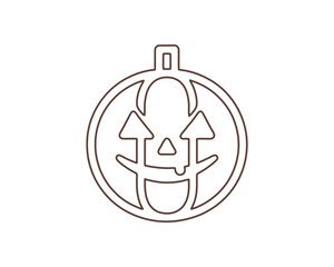 Jack o' Lantern Pumpkin Face Outline Vector for Halloween