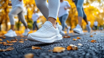Runners in a park