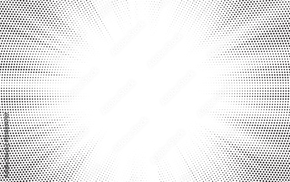 Poster Halftone gradient sun rays pattern. abstract halftone vector dots background. monochrome dots pattern. pop art, comic small dots. star rays halftone poster. shine, explosion. sunrise rays background.