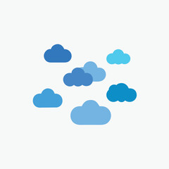 Minimalist clouds set. Great for web design, apps, children books, environmental graphics, weather icons