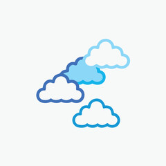 Minimalist clouds set. Great for web design, apps, children books, environmental graphics, weather icons