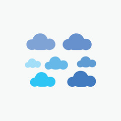 Minimalist clouds set. Great for web design, apps, children books, environmental graphics, weather icons