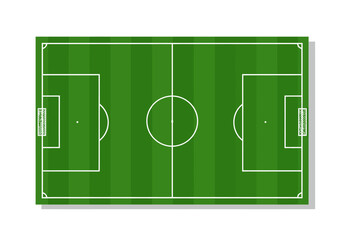 Soccer Field Illustration: Green Pitch Overhead View