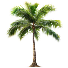 [Transparent Background PNG]Isolated Tropical Coconut Palm Tree Illustration