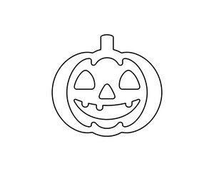 Jack o' Lantern Pumpkin Face Outline Vector for Halloween