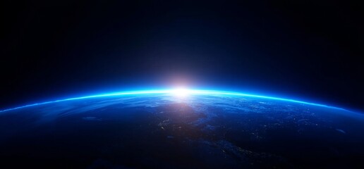 Earth's Horizon from Space with Sunlight Illumination