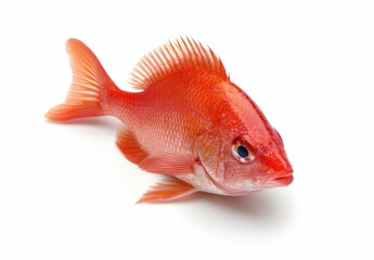 Obraz premium Vibrant red snapper fish on white background.