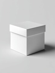 Fototapeta premium White Packaging Box Mockup Template for Product Presentation and Branding Display