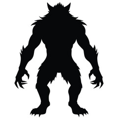 Fototapeta premium Silhouette of a ferocious werewolf creature depicting a classic horror theme for halloween
