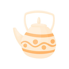 Ceramic teapot. Hand drawn teapot.