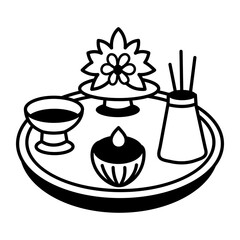 A drawing style icon of rakhi plate
