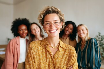 Fototapeta premium Diverse Women Team Smiling Together