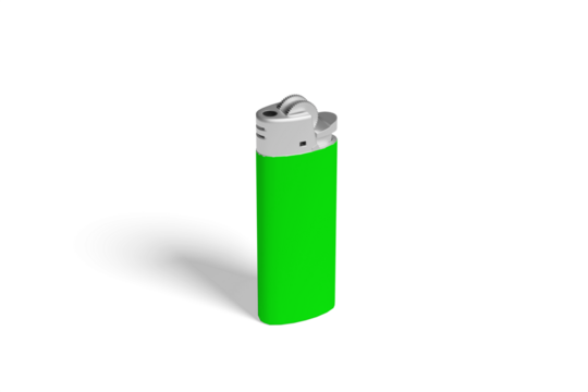 Perfect cutout green lighter  - View #1 - Exclusive Mockups for Branding and Packaging Design - isolated background and shadow