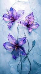 purple enamel flower illustration poster background