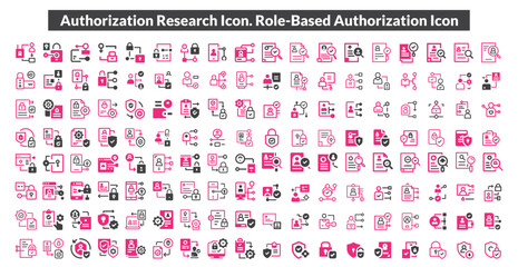 Authorization Research Icon, Role Based Authorization Icon. Vector illustration. For website design, logo, app, template, ui, etc.