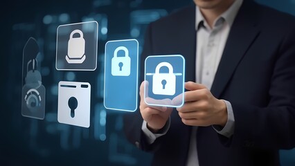 Securing digital data a business meeting on cybersecurity strategies in a modern office environment