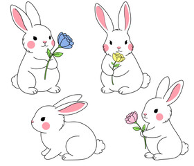 Cute bunny rabbit outline