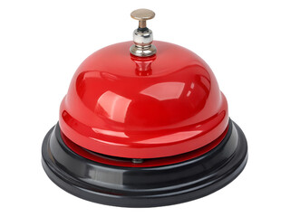 Close-up of a Red Service Bell Isolated on transparent background, Isolated Png file, Cut-out, Isolate Png, No Background, Isolated object