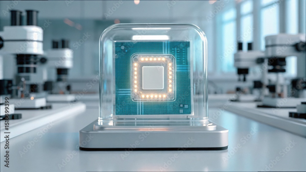 Poster advanced embedded ai chip in medical research laboratory container