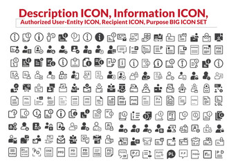 Contact icon set. Contact symbols - Phone, mail, fax, info, e-mail, support  vector, Description Icon, Information Icon, Authorized User Entity Icon, Recipient Icon, Purpose Big Icon Set .